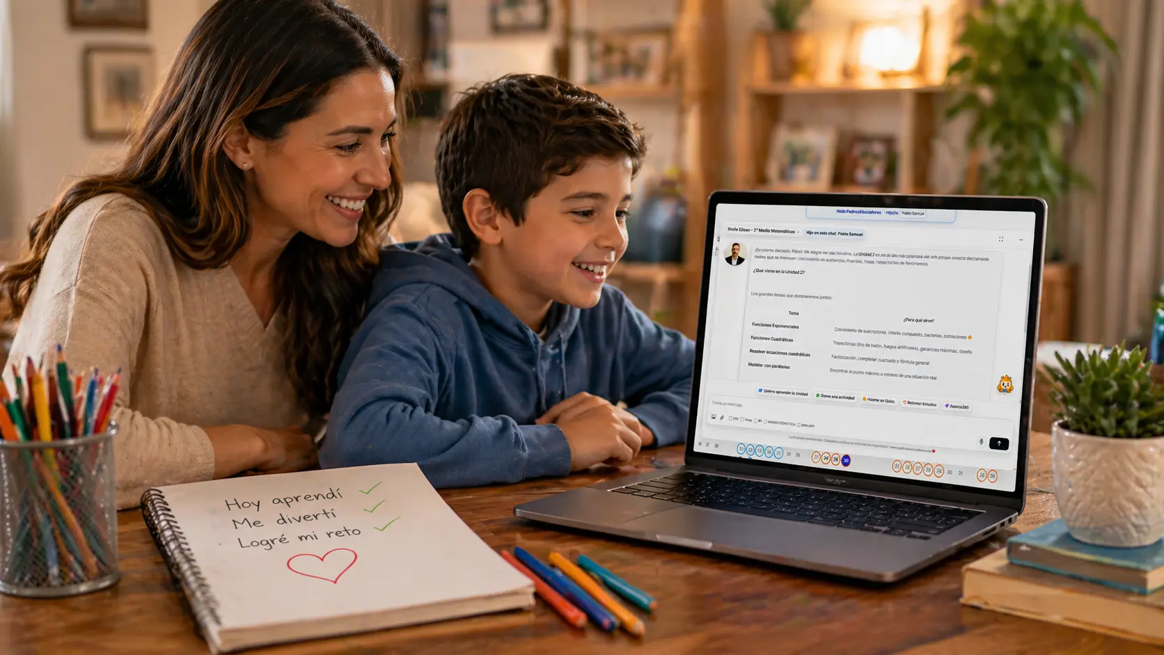 Familia usando los cursos privados de PadresEducadores